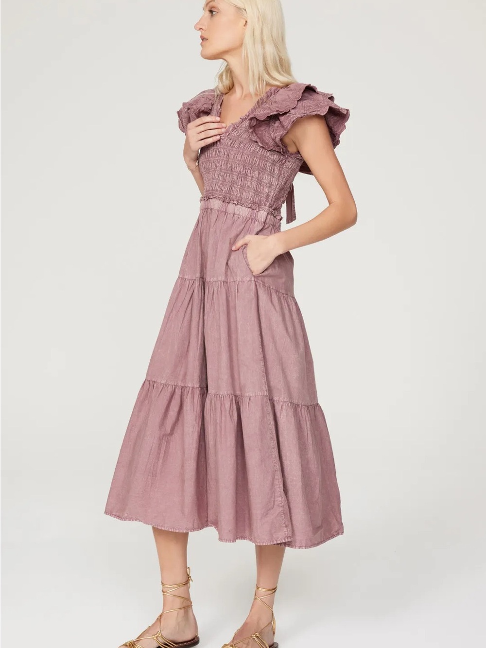 Sea New York Heidi Heart Dress in Dusty Rose size 2